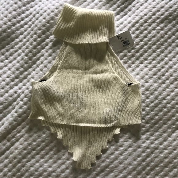 Forever 21 Sweater-Knit Turtleneck Crop Top - White - Size Small - Picture 4 of 4